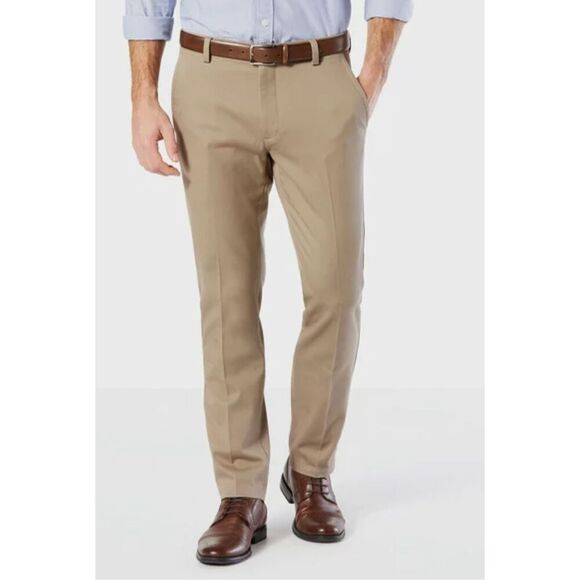 Dockers Men's Casual Tan Signature Straight Fit Khaki Chino Pants sz 38/32 - Picture 1 of 11